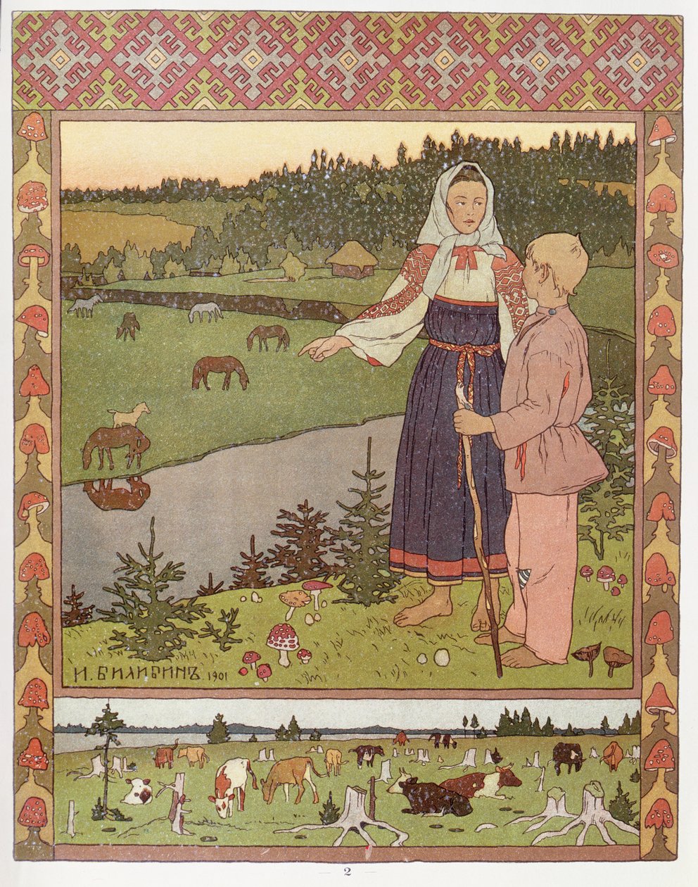 एलियोनोउस्का और इवानोचका, 1901 द्वारा इवान याकोवलेविच बिलिबिन