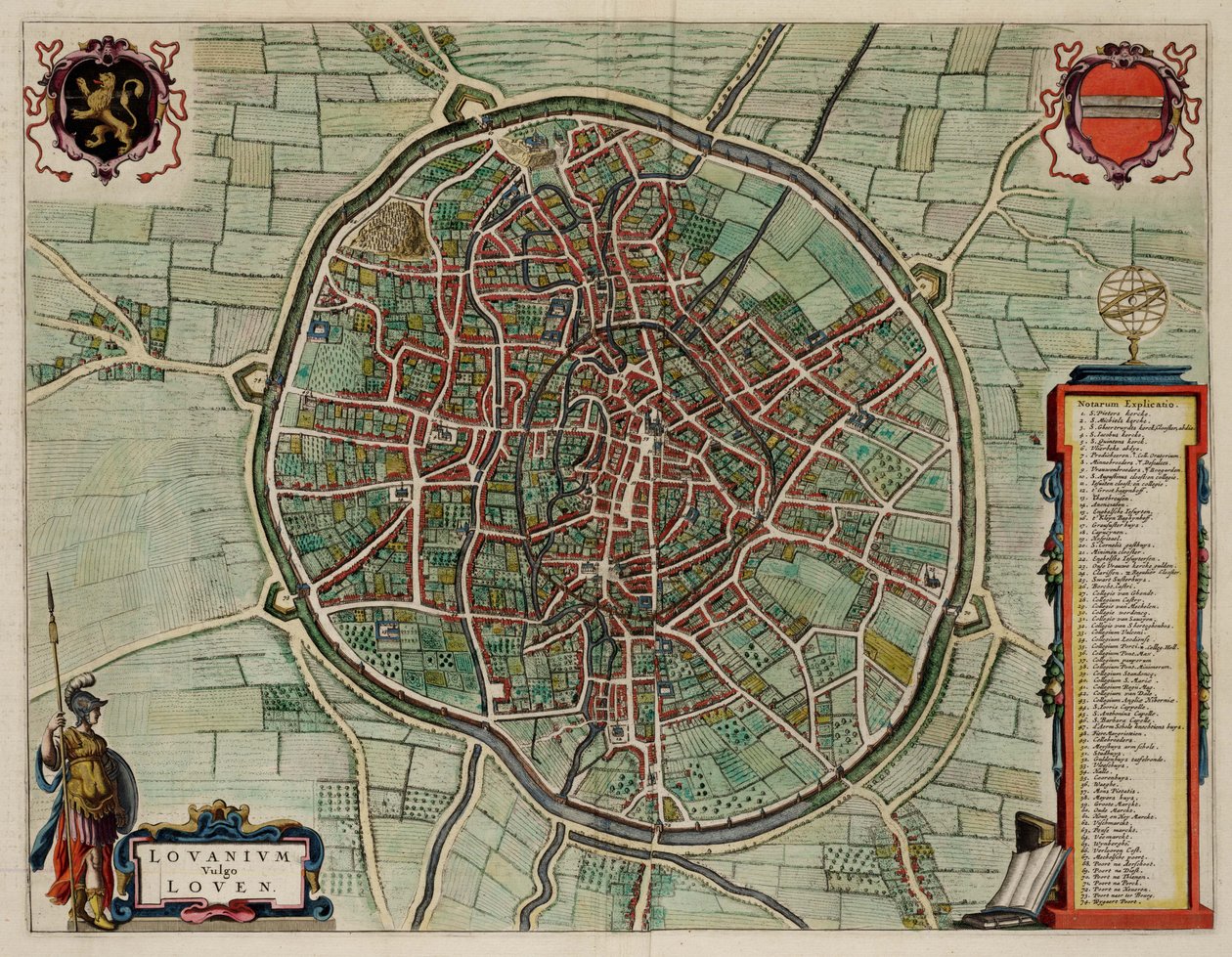 ल्यूवेन, बेल्जियम; एटलस वान लून द्वारा जे। Blaeu
