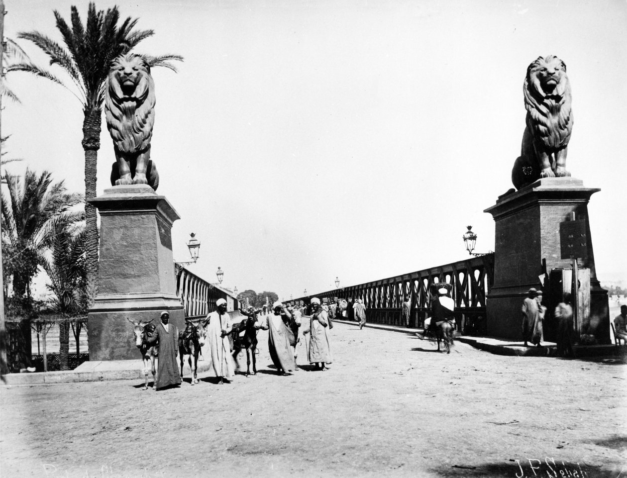 कोबरी एल गीजीरा ब्रिज, काहिरा, सी .1880 द्वारा जे पास्कल सेबाह