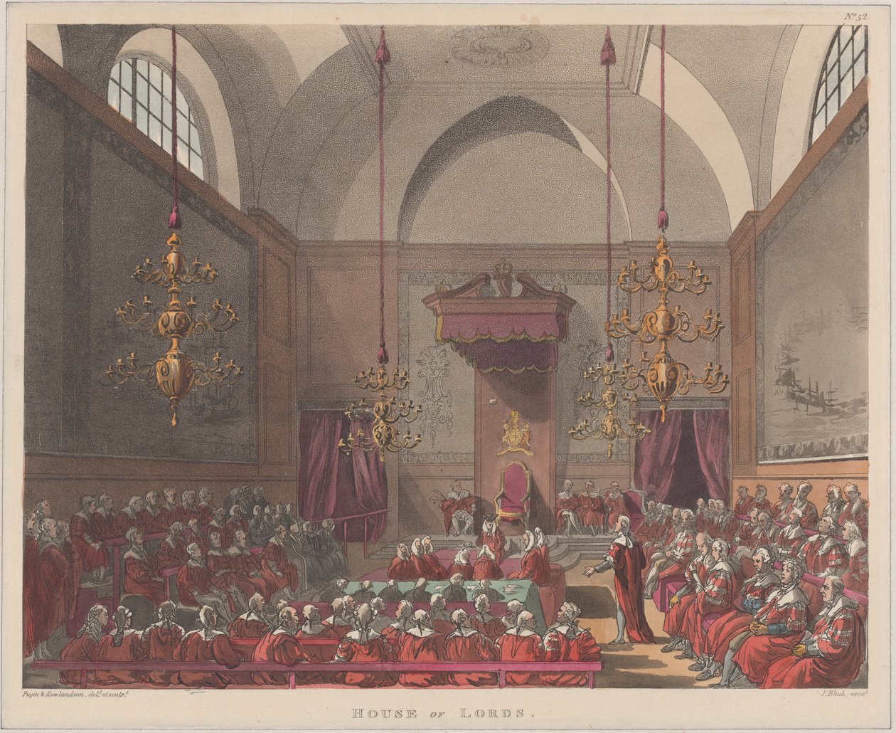 हाउस ऑफ लॉर्ड्स, 1808., 1808। द्वारा जे. ब्लुक