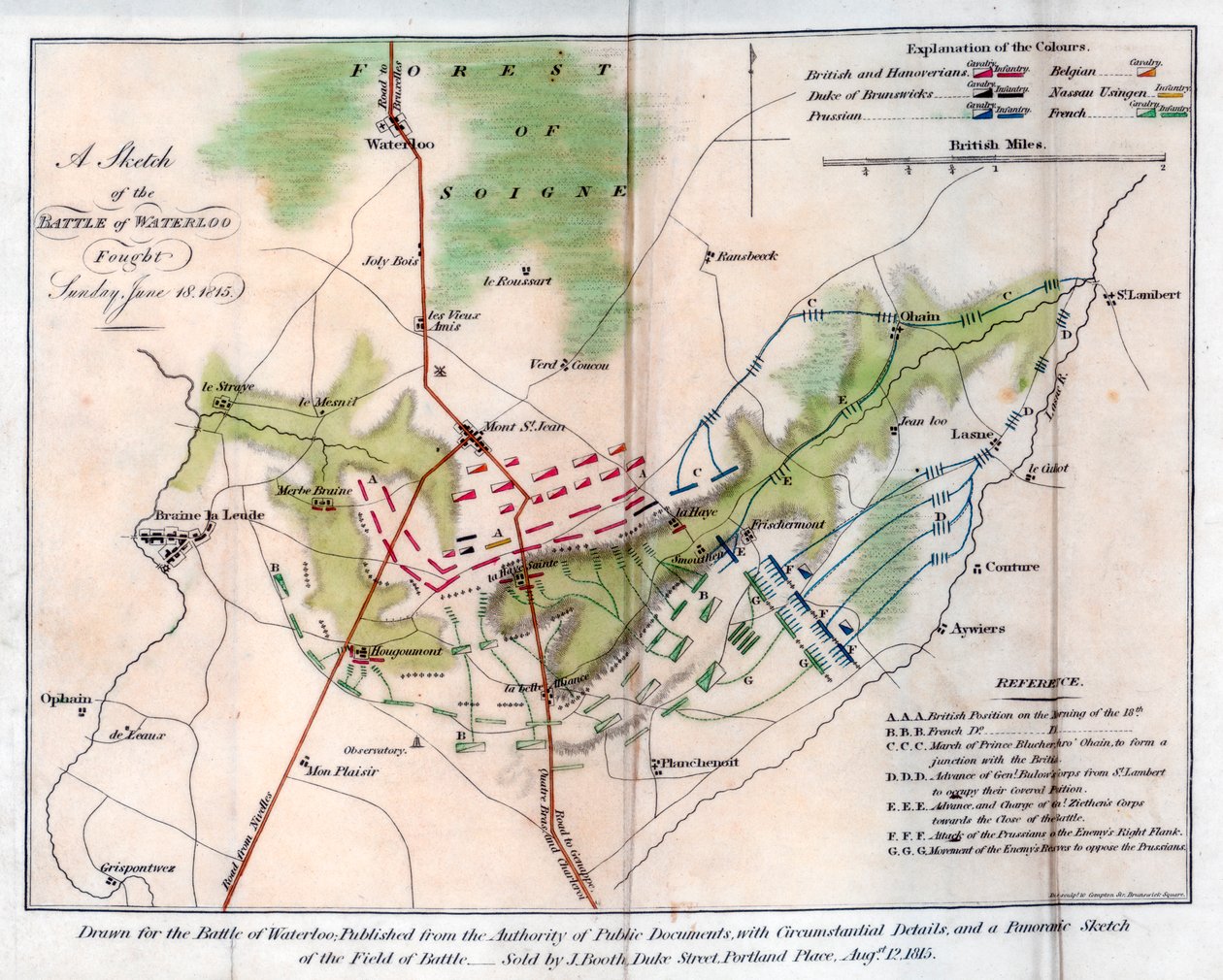 वाटरलू की लड़ाई, 1815-1816। द्वारा जे बूथ