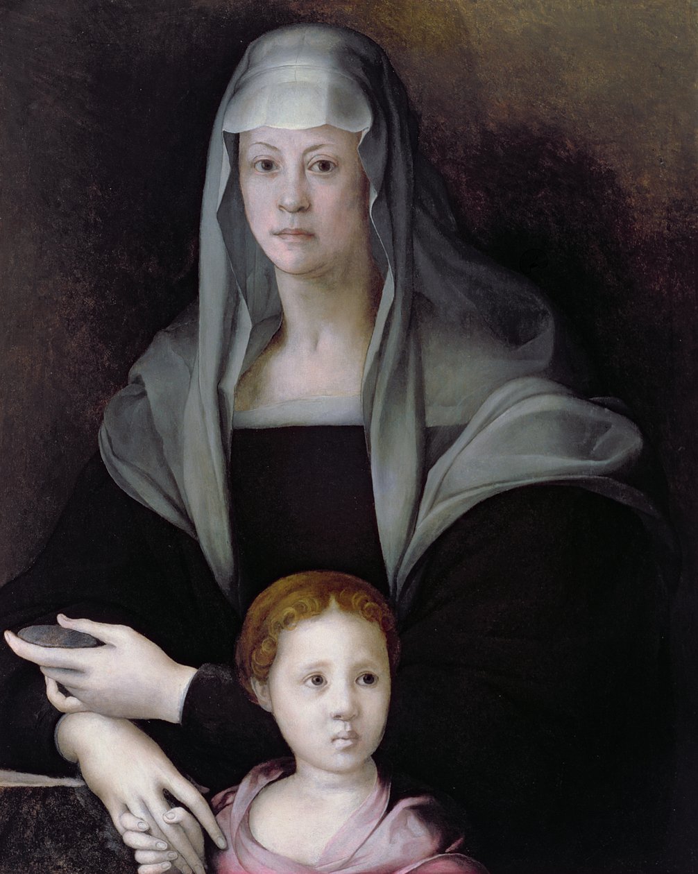 Giulia de &39;Medici के साथ मारिया सालवी का चित्र, c.1539 द्वारा जैकोपो पोंटॉर्मो