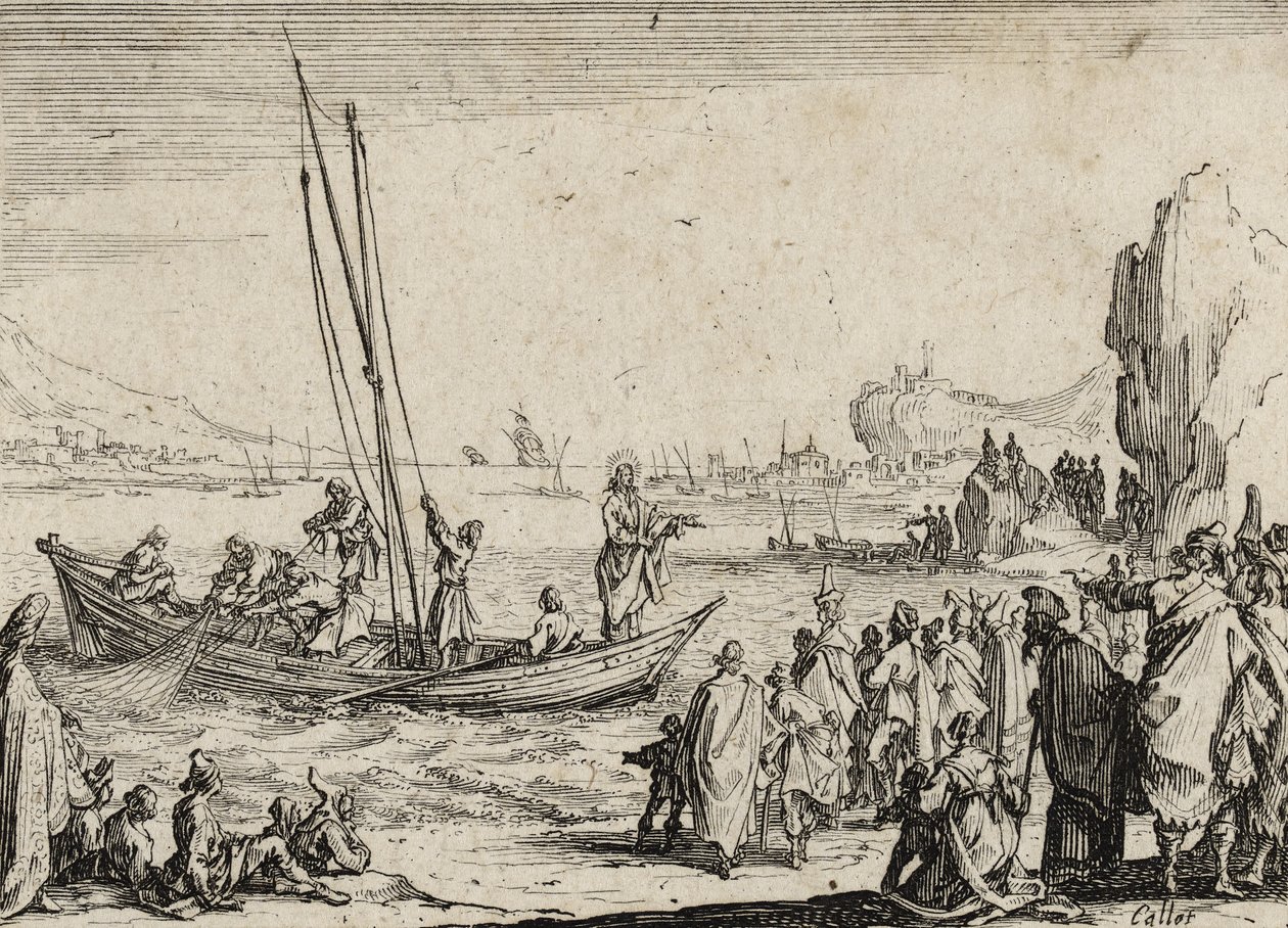 समुद्र के द्वारा यीशु उपदेश, 1635 द्वारा जैक्स कैलोट
