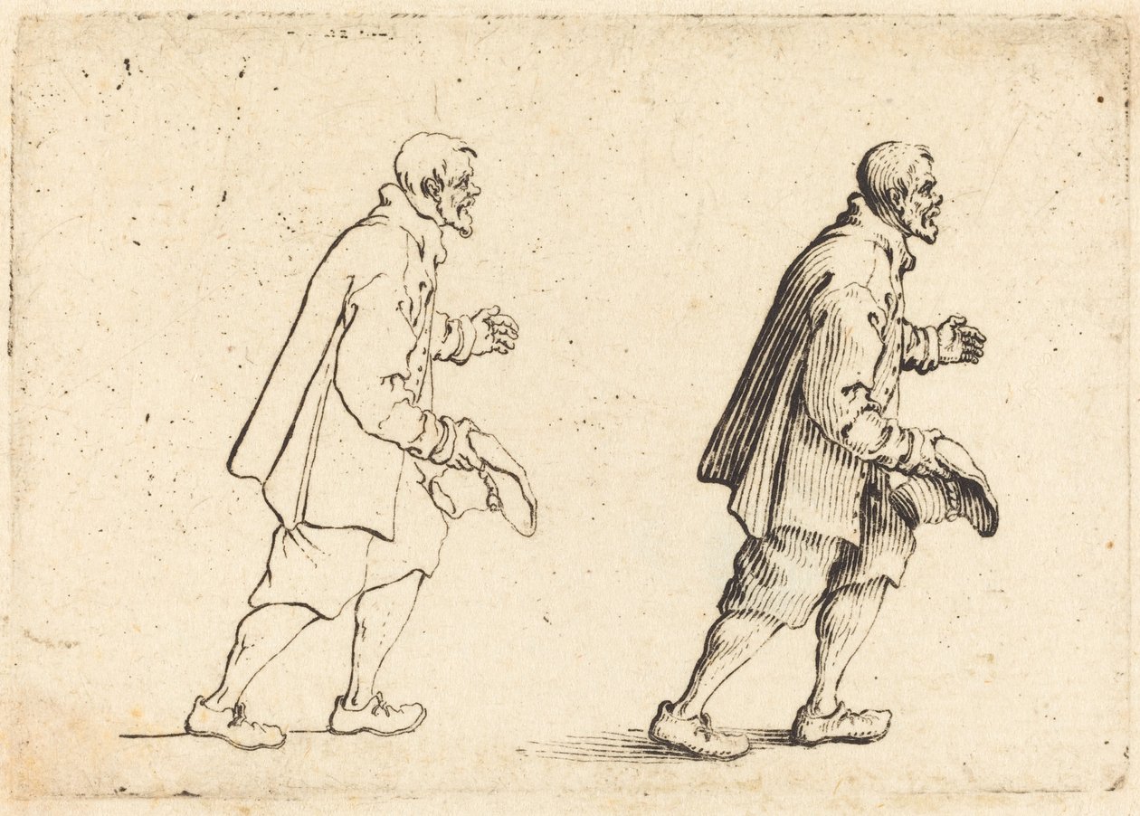 हाथ में टोपी वाला किसान, c. 1617. द्वारा जैक्स कैलोट