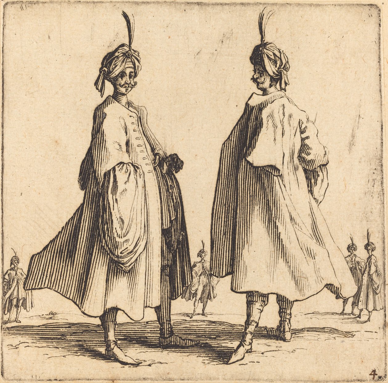 दो तुर्क, 1617 और 1621। द्वारा जैक्स कैलोट