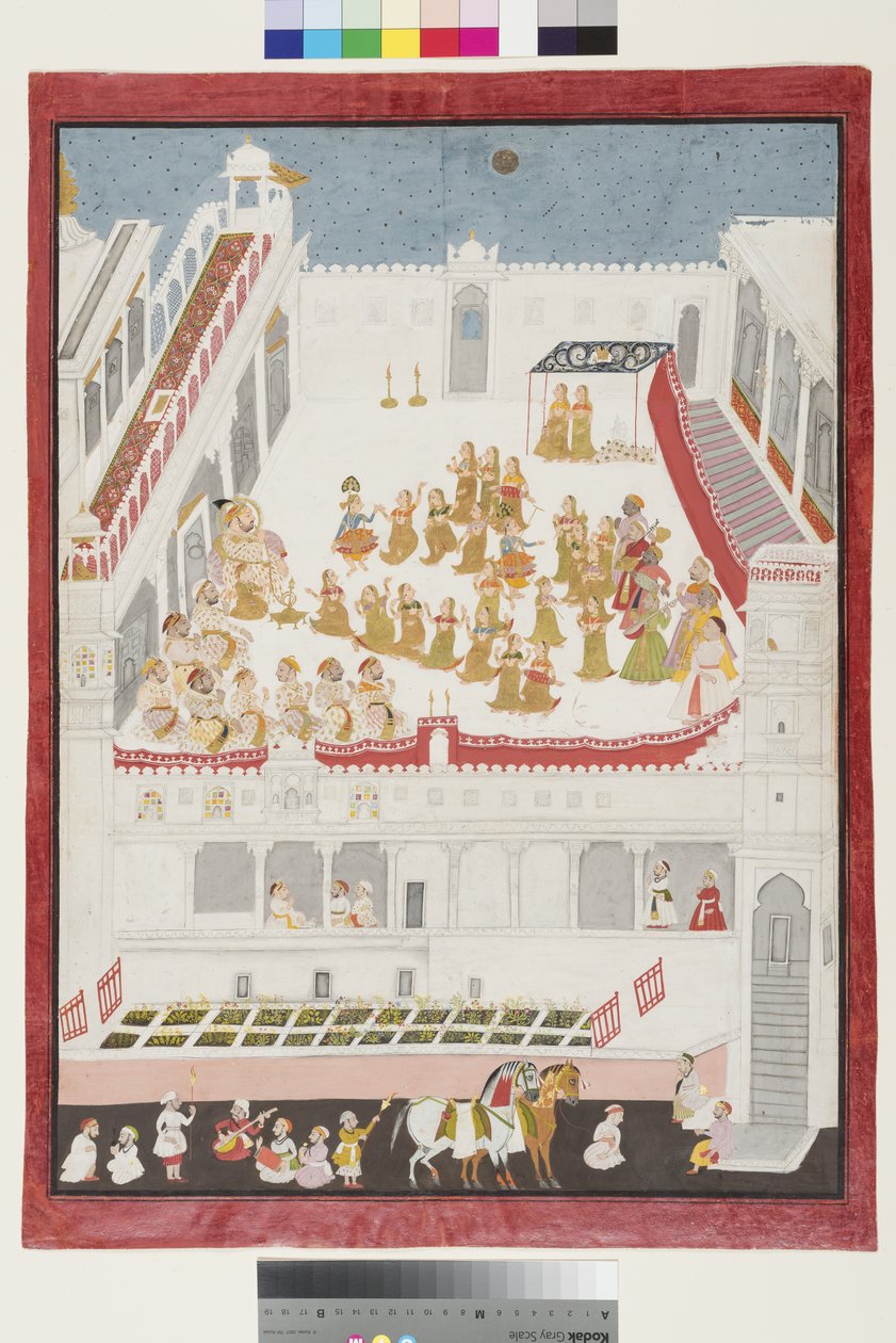महाराणा जगत सिंह II, 1736 (कागज पर अपारदर्शी wc और सोना) से पहले कृष्ण की कहानी द्वारा जय राम