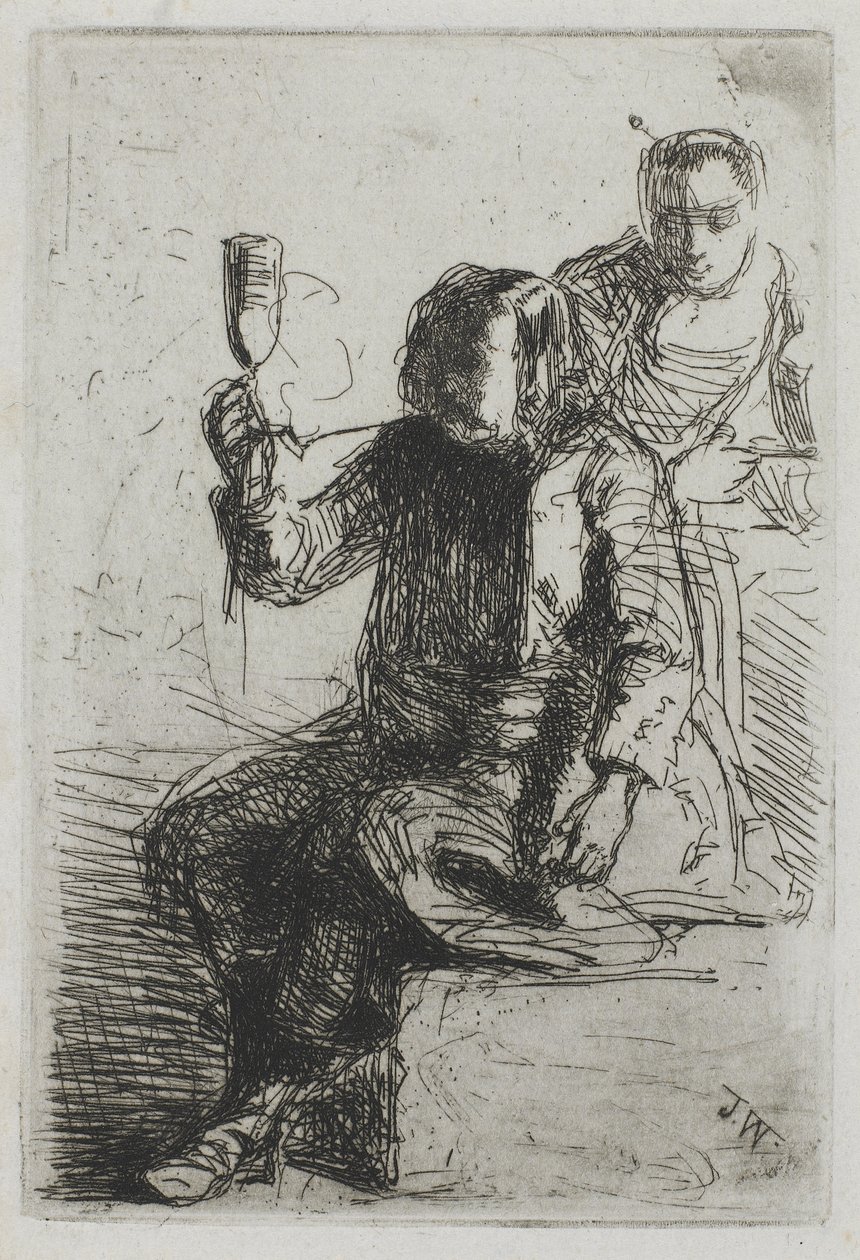 एक गिलास पकड़े हुए डचमैन, c.1857 (कागज पर नक़्क़ाशी) द्वारा जेम्स एबॉट मैकनील व्हिस्लर