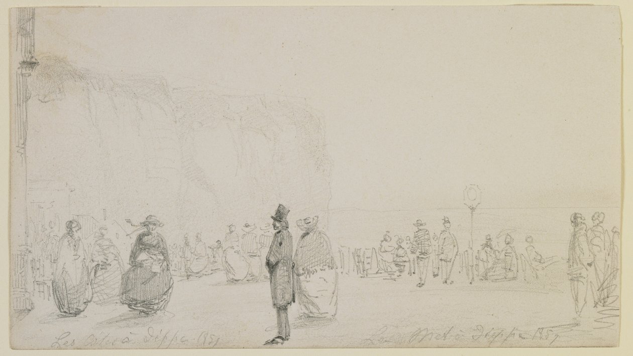 डाइपेप पर तट, 1857 (ऑफ-व्हाइट वॉव पेपर पर पेंसिल) द्वारा जेम्स एबॉट मैकनील व्हिस्लर