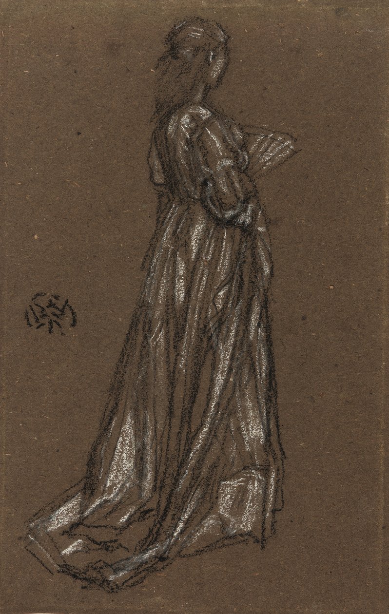 यंग गर्ल स्टैंडिंग, c.1873-75 (ब्राउन पेपर पर काले und सफेद चाक) द्वारा जेम्स एबॉट मैकनील व्हिस्लर