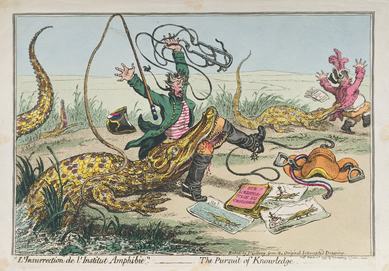 &39;L&39;Insurrection de l&39;Institut Amphibie&39; या ज्ञान का पीछा, 1799 में हन्ना हम्फ्री द्वारा प्रकाशित द्वारा जेम्स गिलियरे