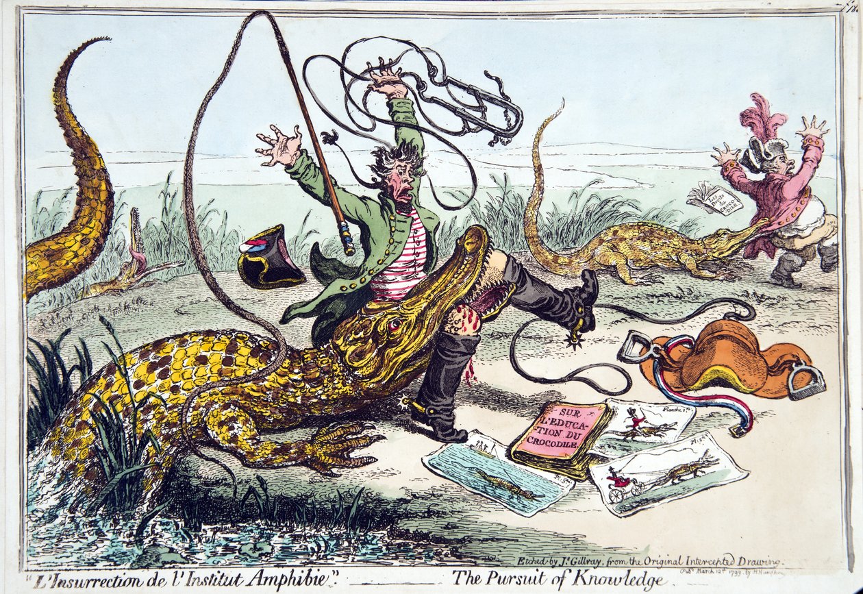 &39;L&39;Insurrection de l&39;Institut Amphibie&39; या ज्ञान का पीछा, 1799 में हन्ना हम्फ्री द्वारा प्रकाशित द्वारा जेम्स गिलियरे