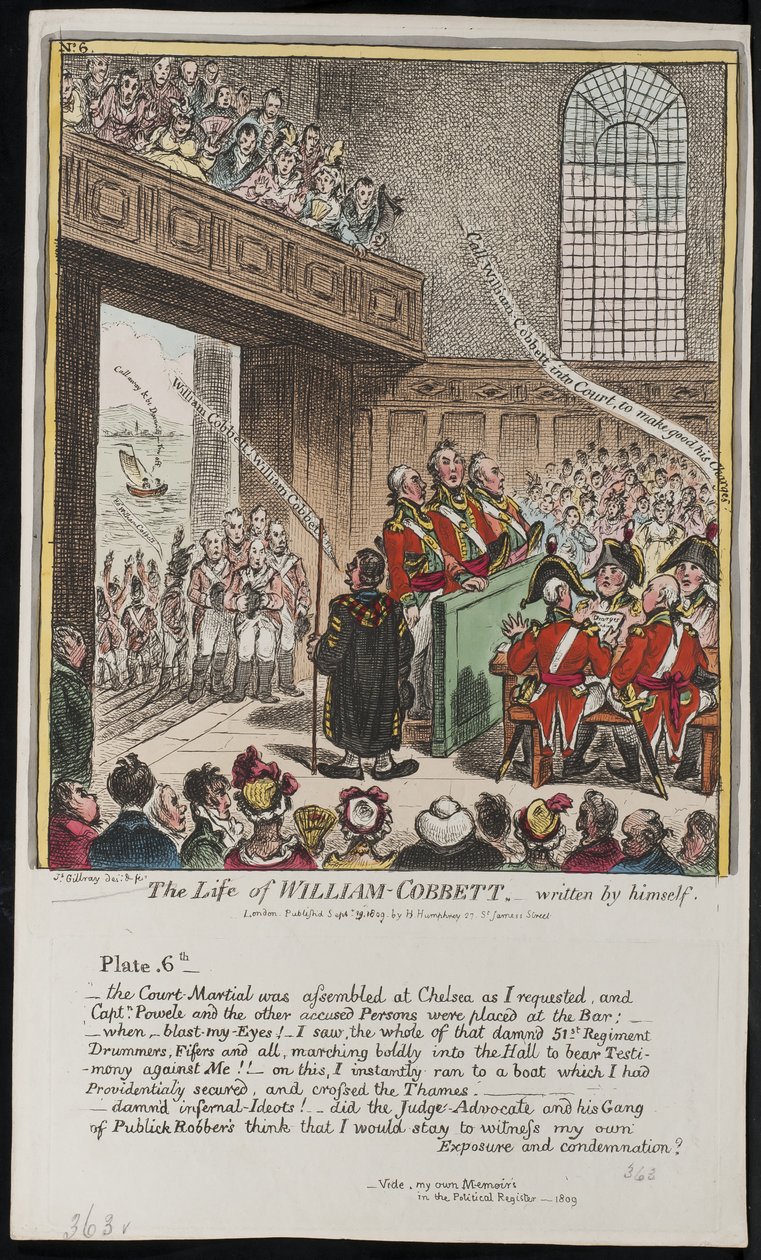 विलियम कोबेट का जीवन, स्वयं द्वारा लिखा गया, 1809 द्वारा जेम्स गिलियरे