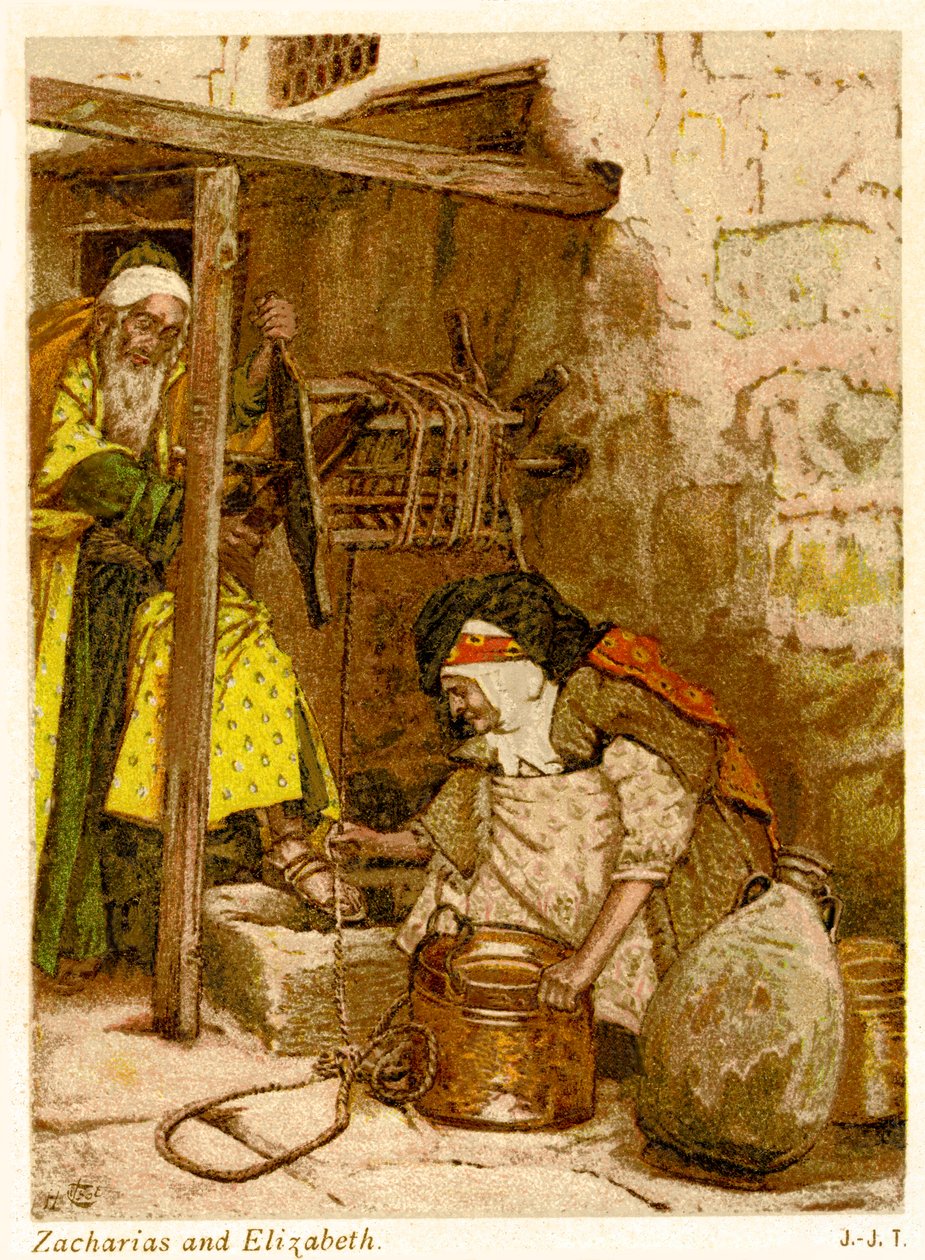 जकारिया और एलिजाबेथ, सेंट ल्यूक - बाइबिल द्वारा टिसोट के बाद जेम्स जैक्स जोसेफ