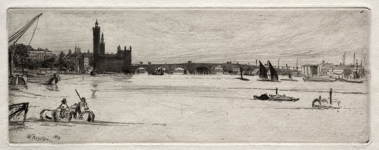 ओल्ड वेस्टमिंस्टर ब्रिज, 1871। द्वारा जेम्स एबॉट मैकनील व्हिस्लर