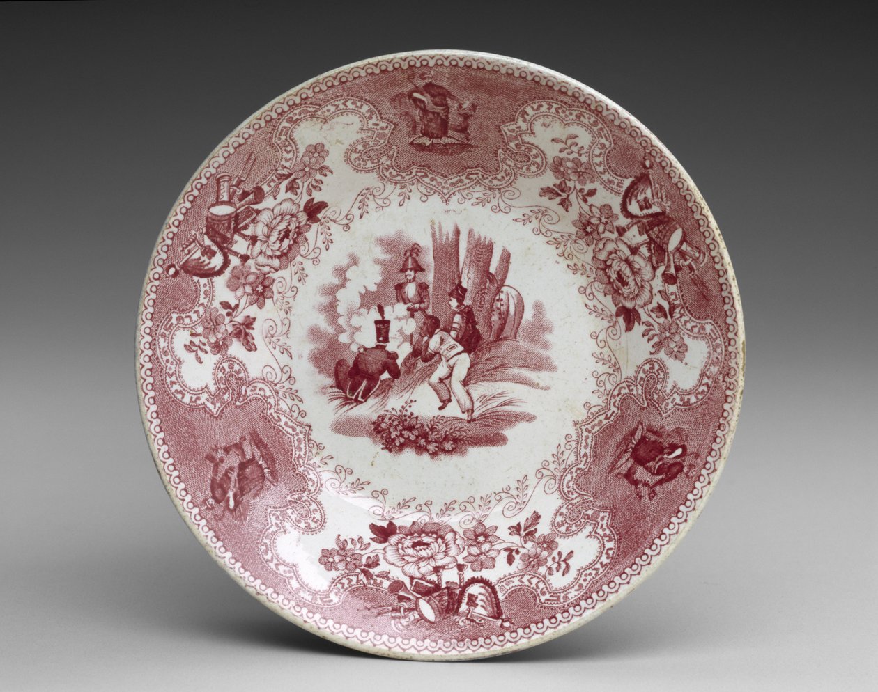 तश्तरी, c.1837-44 (स्थानांतरण-मुद्रित मिट्टी के बरतन) द्वारा जेम्स बीच