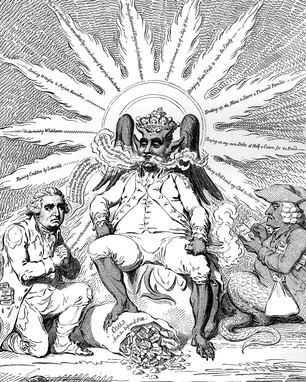 शैतान अपनी सारी महिमा में ..., 1792। द्वारा जेम्स गिलियरे