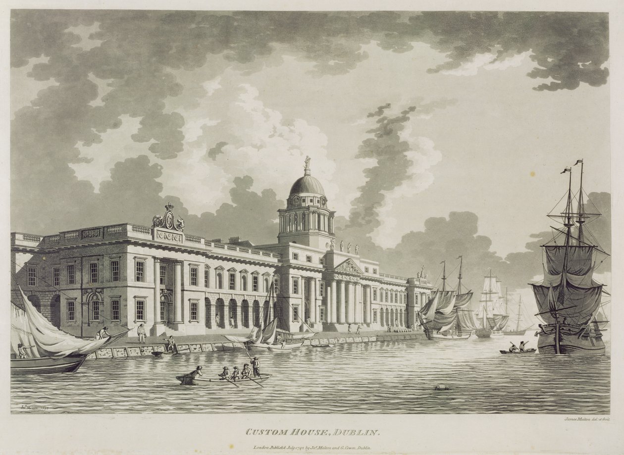 कस्टम हाउस, डबलिन, 1792 द्वारा जेम्स माल्टन