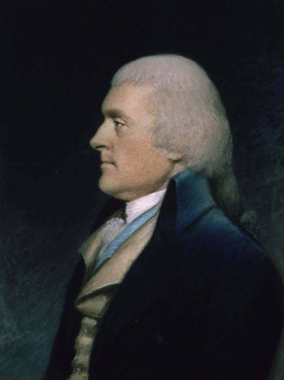 थॉमस जेफरसन (1743-1826) c.1797 (कागज पर पेस्टल) द्वारा जेम्स शेरेंस