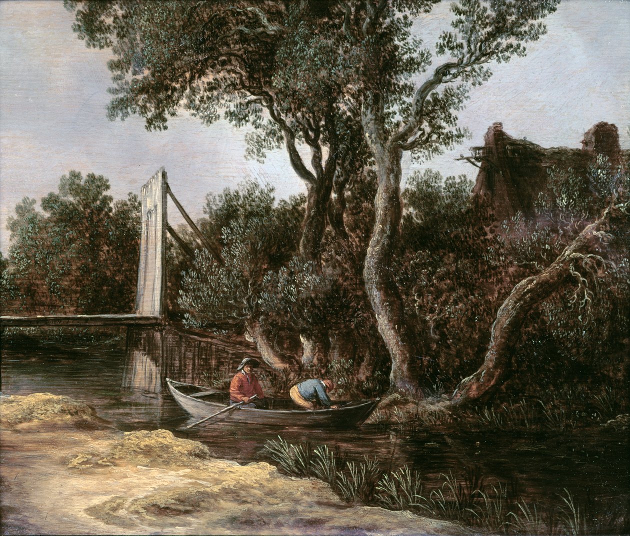 ब्रिज के साथ लैंडस्केप, c.1628 द्वारा जन जोसेफ्स वैन गोयन