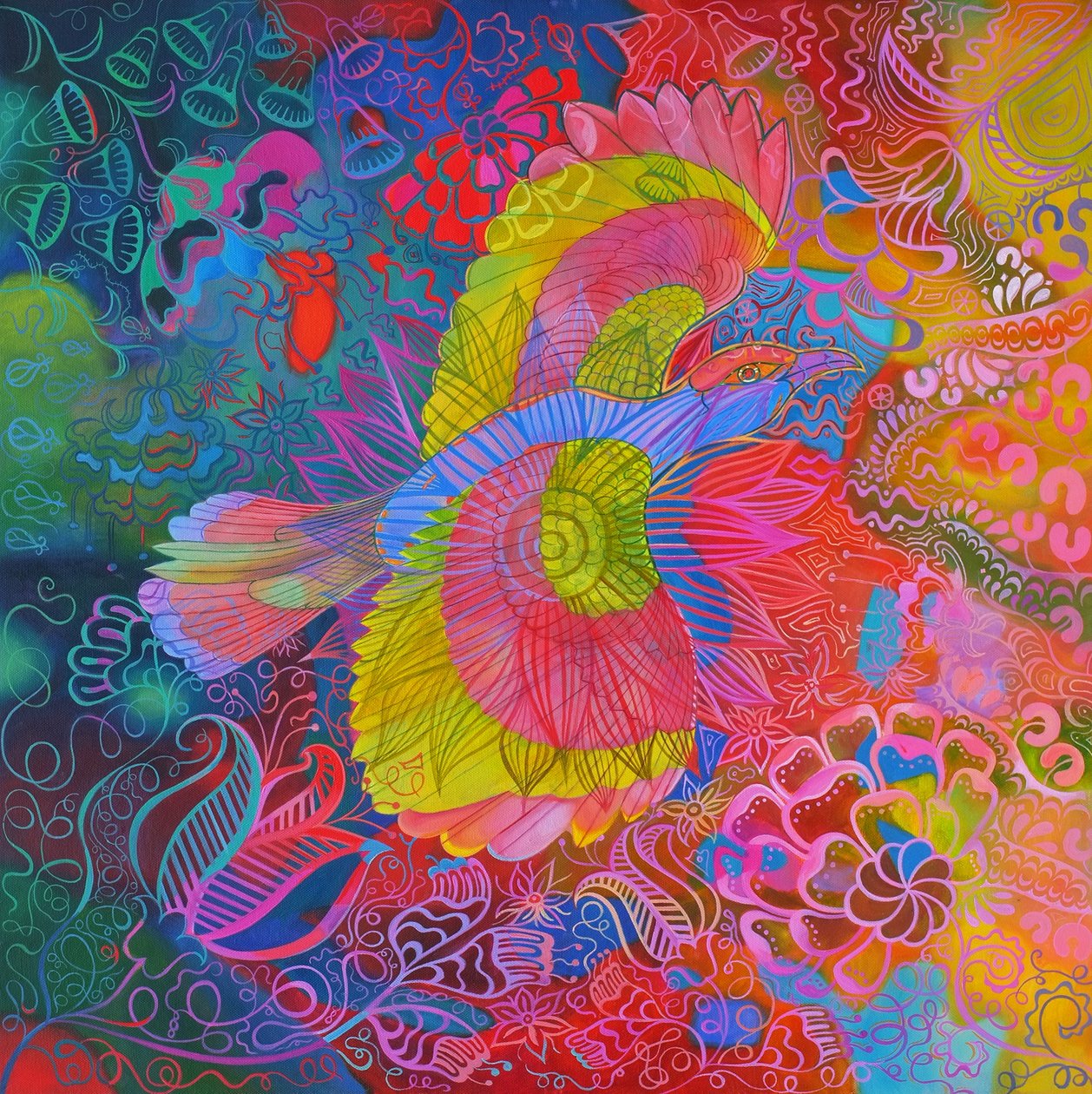 फ्लाइंग इंडियन रोलर बर्ड, 2013, द्वारा जेन टैटर्सफ़ील्ड