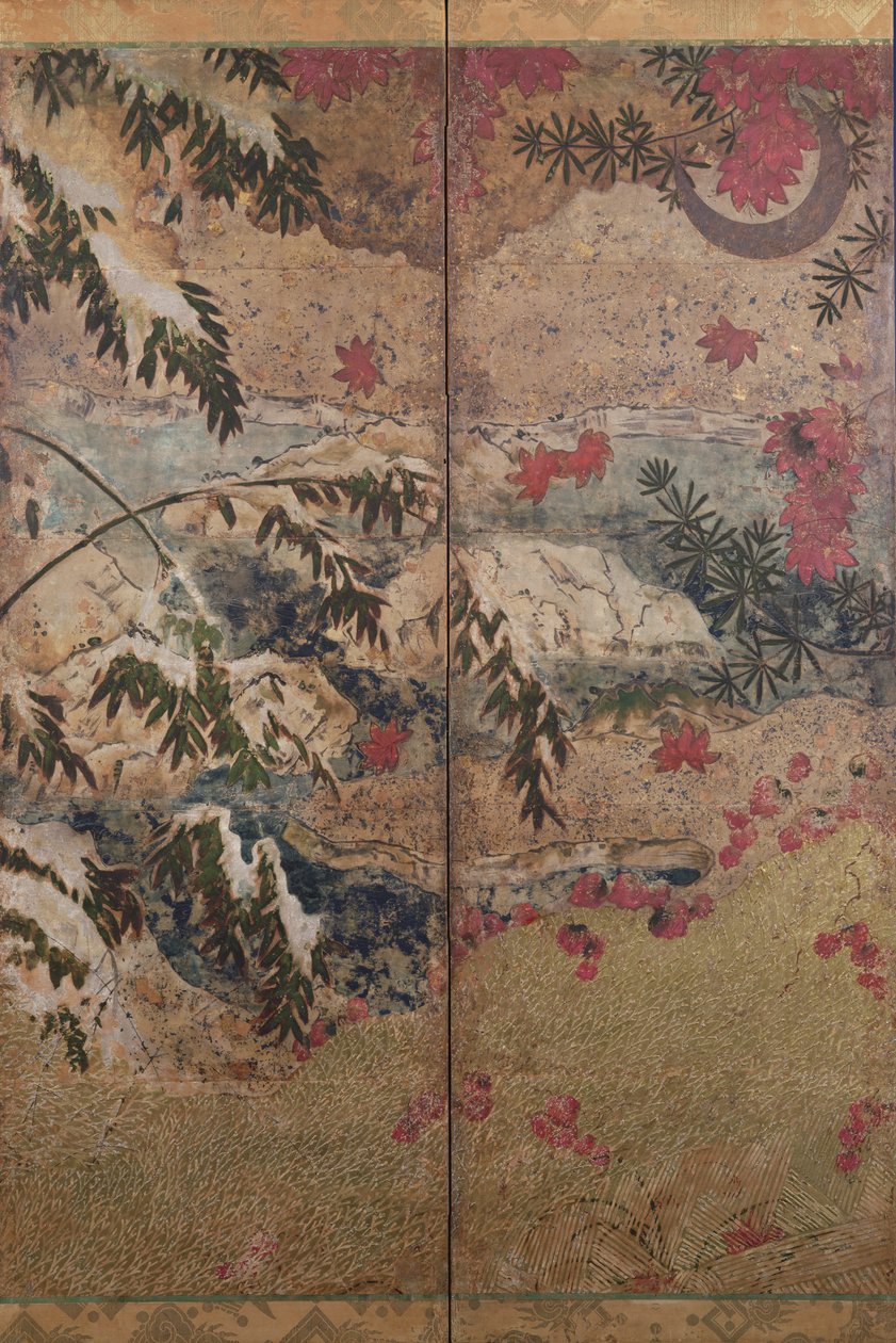 शरद ऋतु और सर्दियों के पौधे, c.1550, द्वारा जापानी स्कूल
