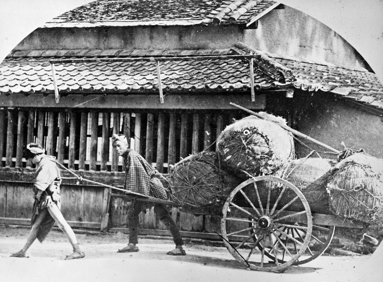 हाथ से तैयार की गई गाड़ी, जापान, c.1860s द्वारा जापानी फोटोग्राफर