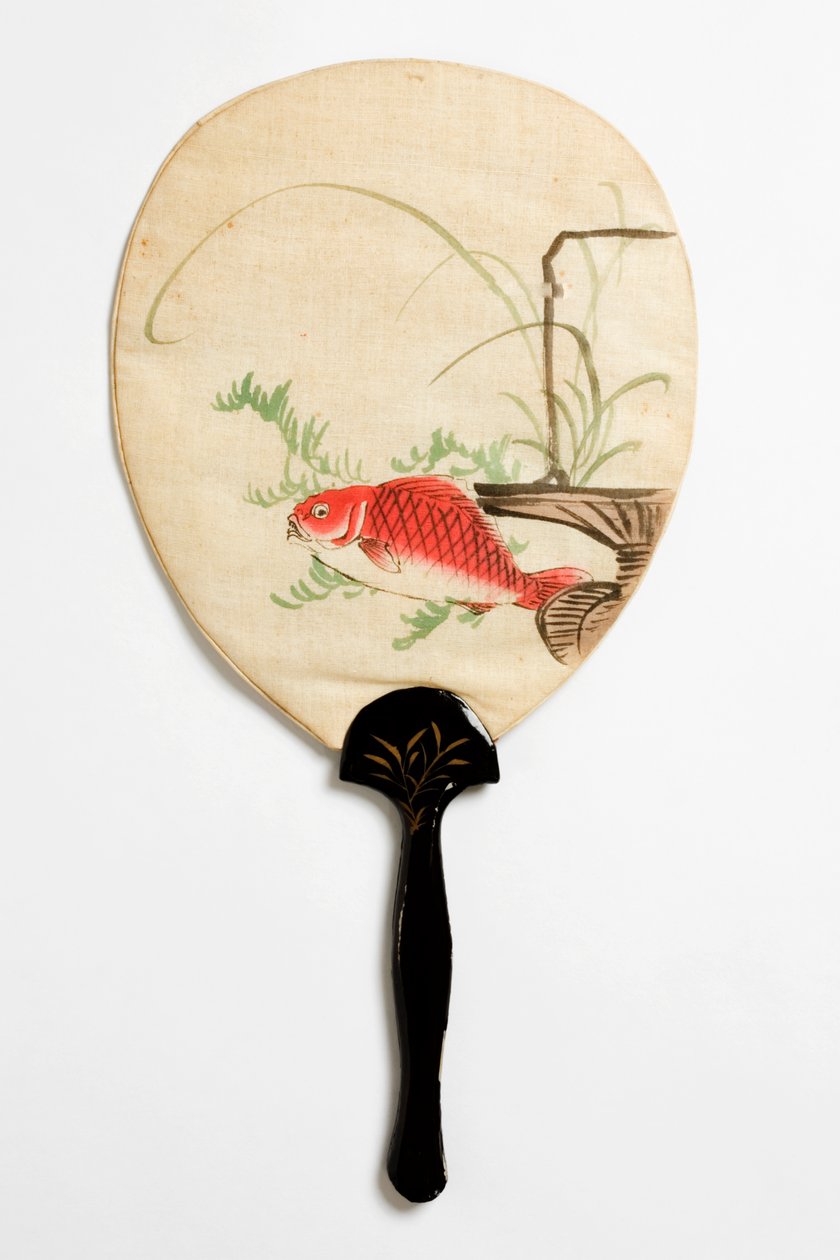 पंखा, उल्टा, c.1890-c.1950 (कपास) द्वारा जापानी स्कूल