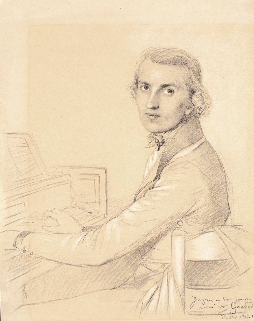 चार्ल्स गुनोद (1818-93) 1841 (सफेद चाक के साथ कागज पर ग्रेफाइट) द्वारा जीन अगस्टे डॉमिनिक इंगर्स