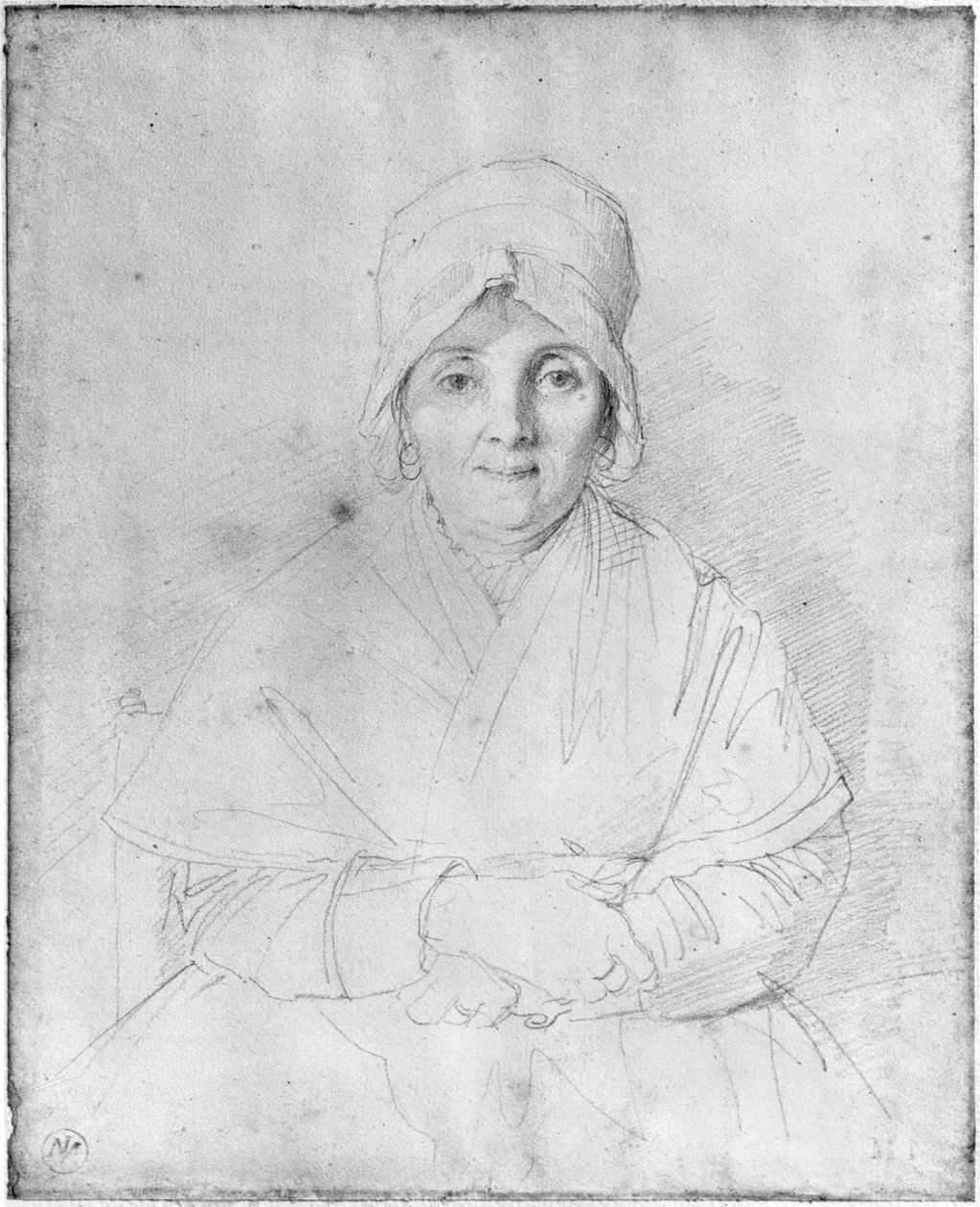 मैडम इंग्रेस मेरे (1758-1817) 1814 (कागज पर ग्रेफाइट) द्वारा जीन अगस्टे डॉमिनिक इंगर्स