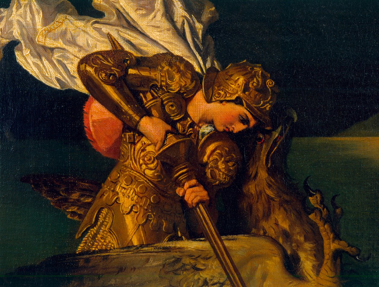 Ruggiero Rescuing Angelica, Ruggiero का विस्तार, 1819 (XIR 59757 का विस्तार) द्वारा जीन अगस्टे डॉमिनिक इंगर्स