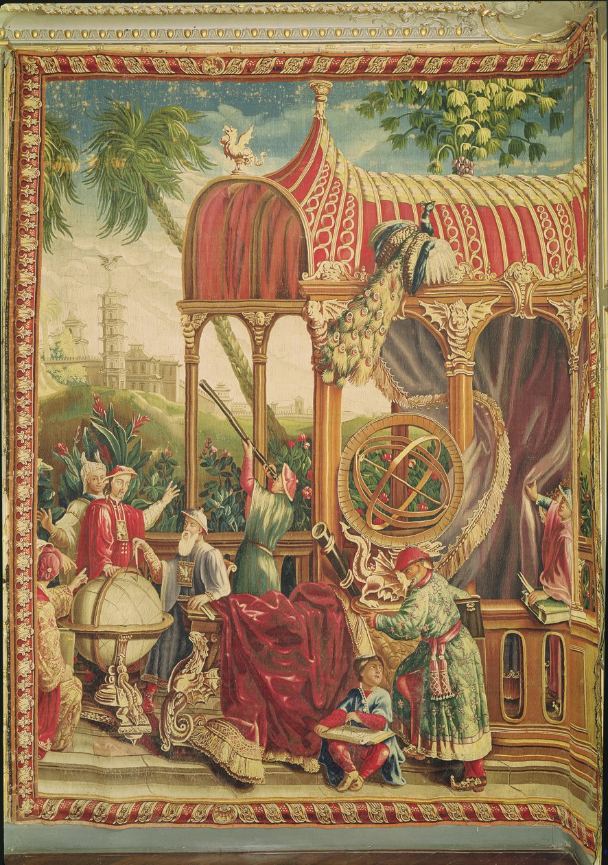 द एस्ट्रोनॉमर्स, ब्यूवैस वर्कशॉप, 1711 (टेपेस्ट्री) द्वारा जीन बैप्टिस्ट बेलिन डी फोंटने