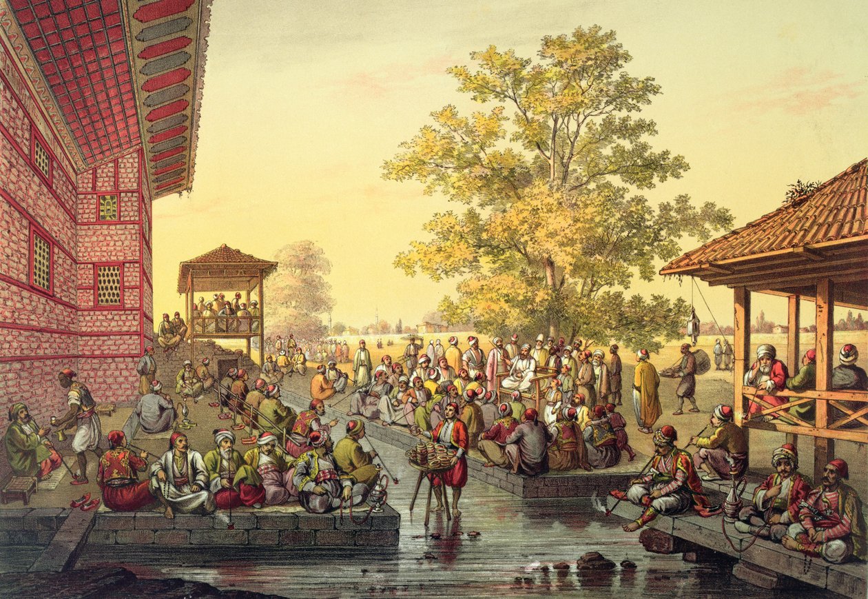 19 वीं सदी के मध्य में एक कथाकार को चित्रित करते हुए बर्सा में दृश्य द्वारा जीन ब्रिंडेसि