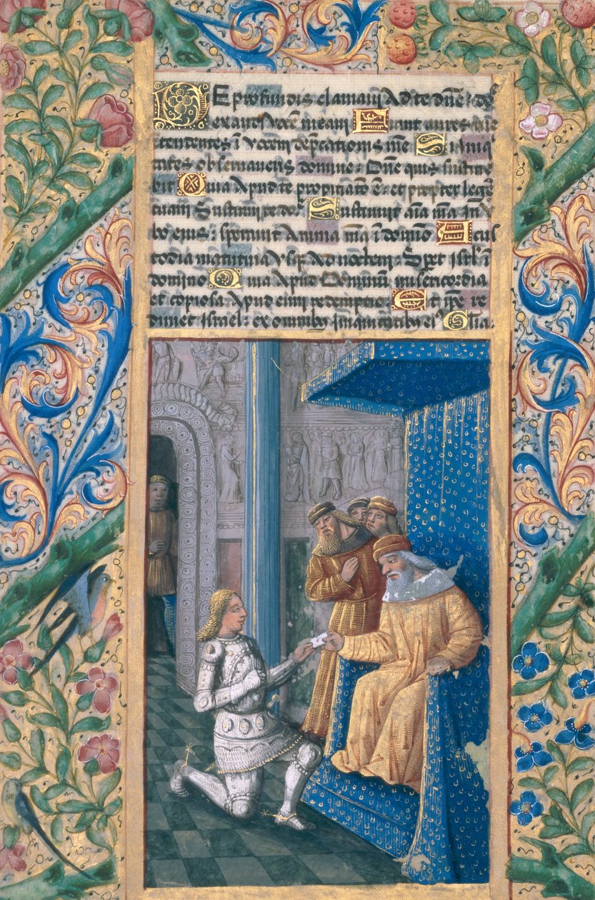 सुश्री लाट। QvI126 f.58v डेविड ने from बुक ऑफ ऑवर्स ऑफ लुई डी&39;ओर्लियंस &39;से 1469 में अपनी मौत के लिए उरियह भेजा द्वारा जीन कोलम्बे