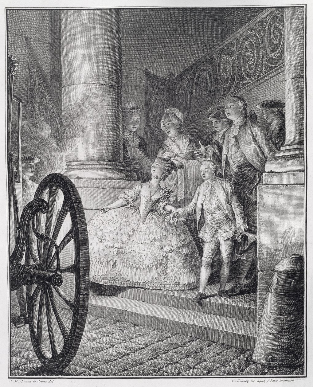 ओपेरा के लिए यात्रा, पीसी Baquoy द्वारा उत्कीर्ण (1759-1829) और CE Patas (1744-1803 द्वारा जीन-मिशेल द यंगर मोरो