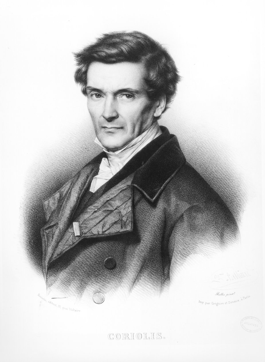 गस्टवे गैस्पर्ड कोरिओलिस (1792-1843) का पोर्ट्रेट ज़ेफिरिन फेलिक्स जीन मारियस बेलियार्ड (b.1798) द्वारा उकेरा गया द्वारा जीन रोलर