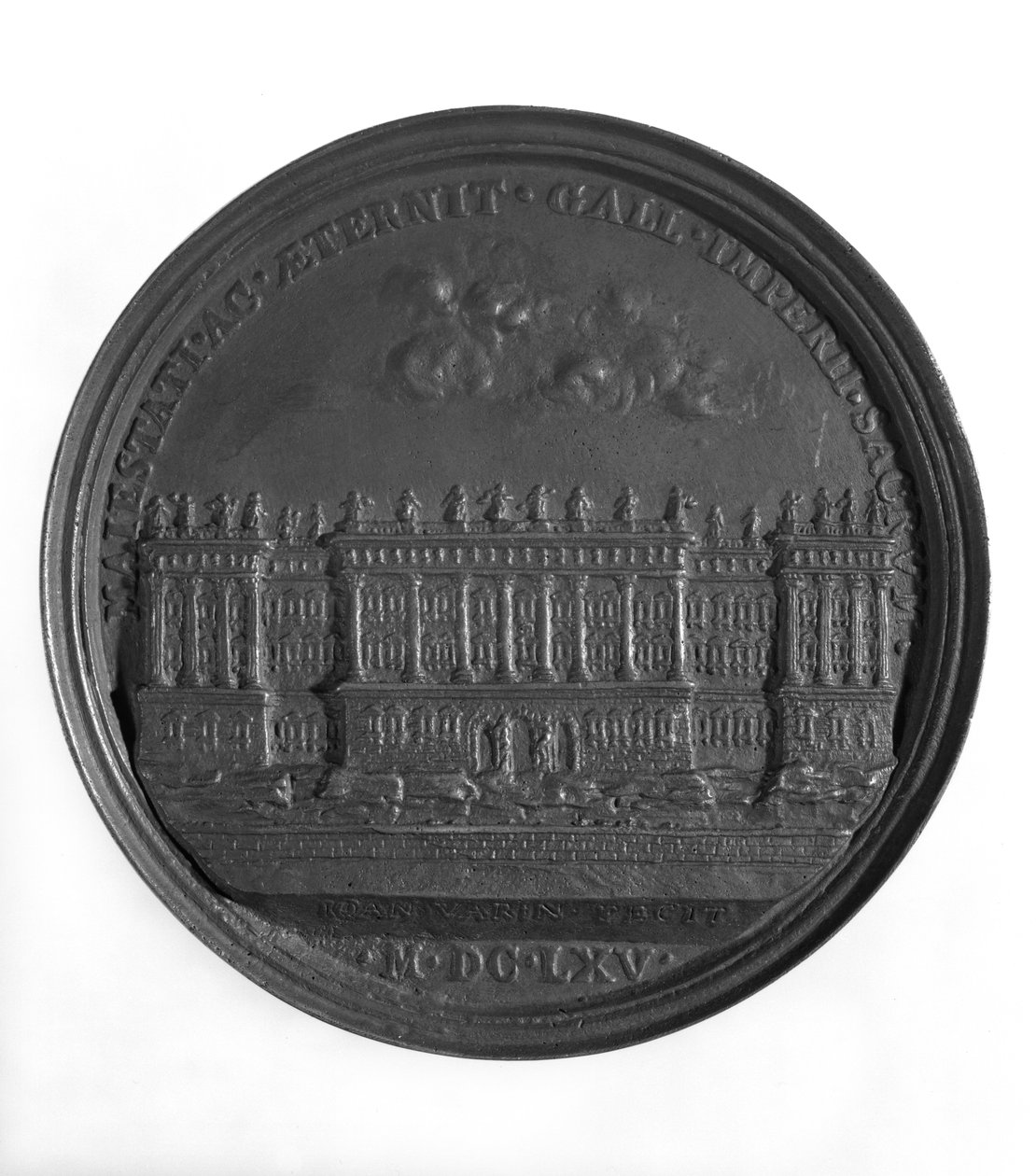 लौवर के लिए बर्नी के डिजाइन के साथ पदक, 1665 (सोना) द्वारा जीन वारिन