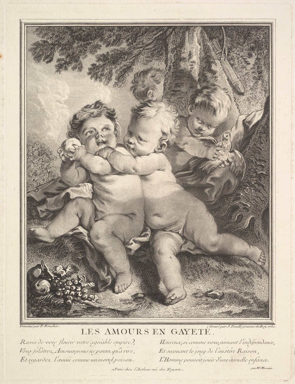 हंसमुख कामदेव, 1750। द्वारा जीन डौले