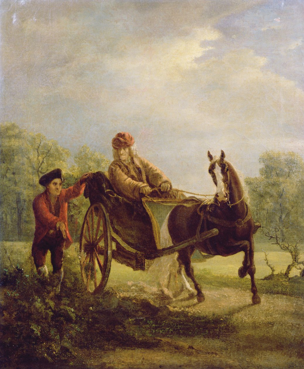 फर्नीयर (1694-1778) फर्नी में एक कैब्रियोलेट में द्वारा जीन ह्यूबर