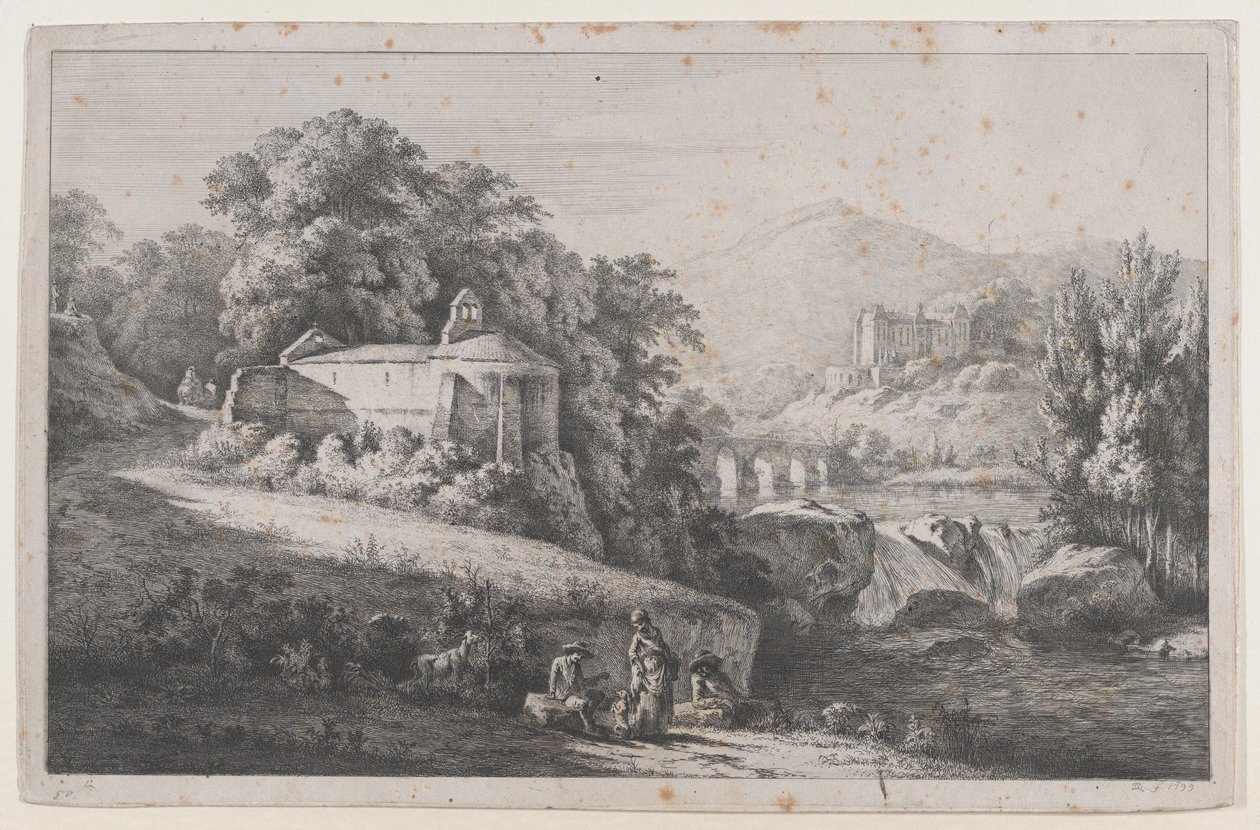 1799 में चेटिलोन-डी'एज़र्गस में पुराना चैपल। द्वारा जीन जैक्स डी बोइसियू
