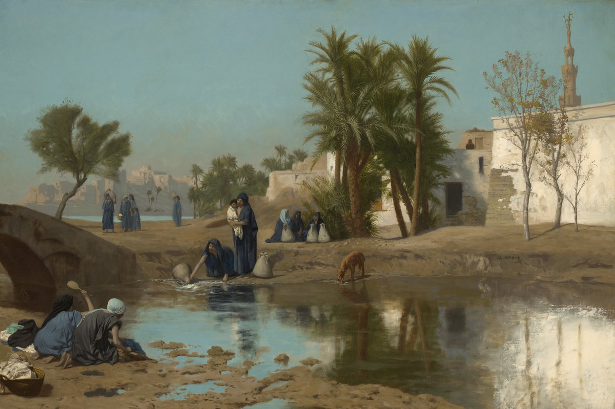 फेलह महिला ड्रॉइंग वाटर, c.1873 -75 द्वारा जीन लियोन गेरोम