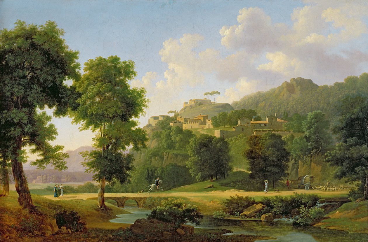 एक सवार के साथ लैंडस्केप, c.1808-10 द्वारा जीन विक्टर बर्टिन