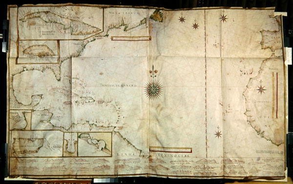 Ms 1288 fol.22 कैरिबियन का नक्शा द्वारा जोआओ टेइसीरा