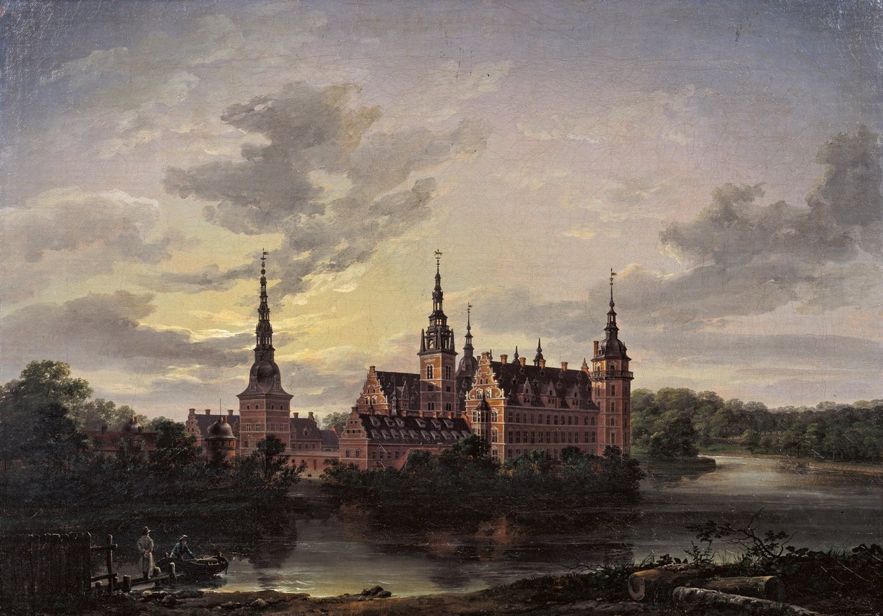 फ्रेडरिकसबोर्ग कैसल चांदनी द्वारा, 1817। द्वारा जोहान क्रिश्चियन डाहल