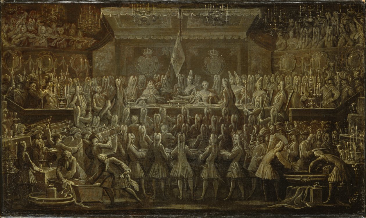 फ्रेडरिक I के लिए प्रशिया कोरोनेशन डिनर, 1701 द्वारा जोहान फ्रेडरिक वेन्जेल