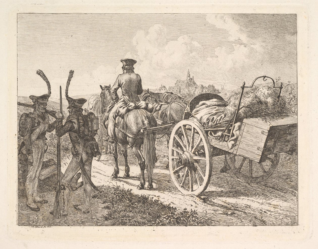 एक रूसी मोबाइल फोर्ज, 1815। द्वारा जोहान क्रिश्चियन एरहार्ड