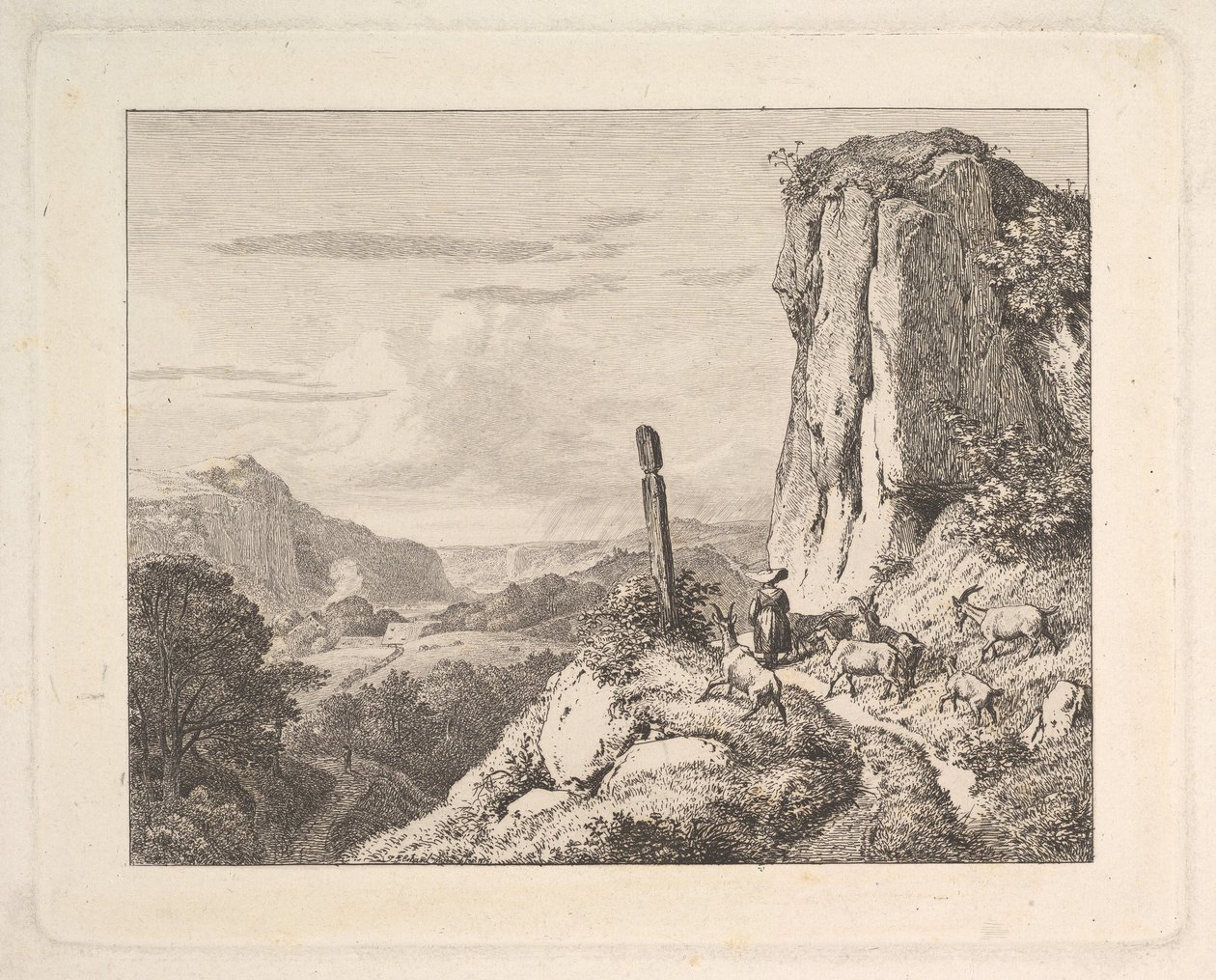 1815 में छह बकरियों वाली युवा महिला। द्वारा जोहान क्रिश्चियन एरहार्ड