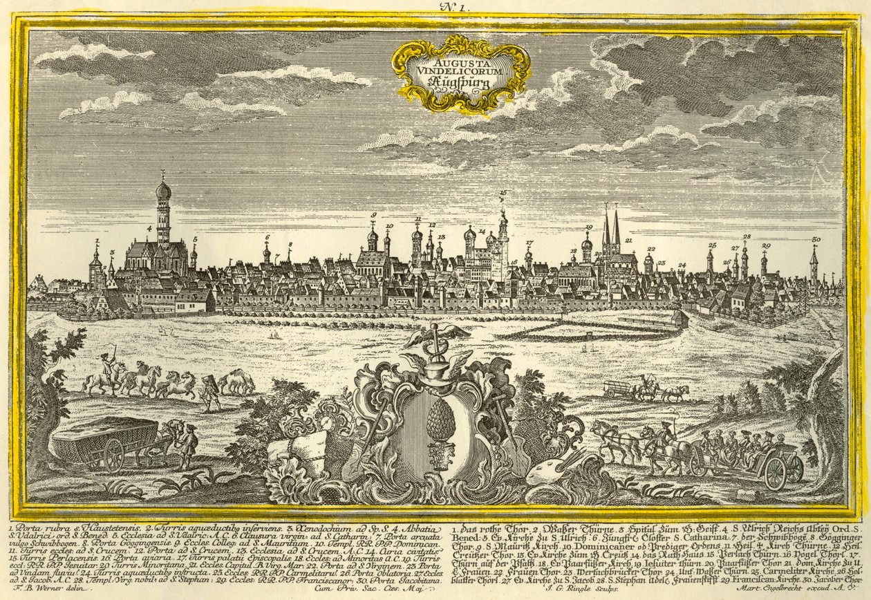 ऑग्सबर्ग, c1740 द्वारा जोहान जॉर्ज रिंगलिन