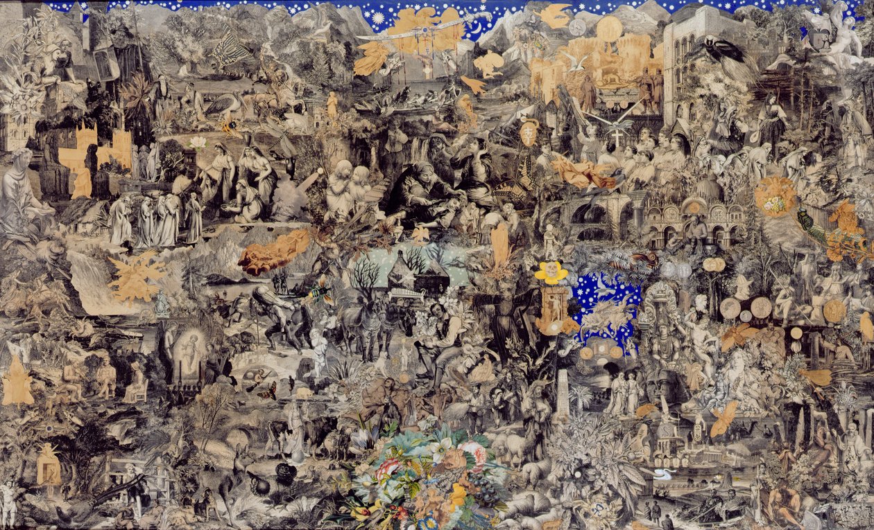 विक्टोरियन कोलाज, 1865 (उत्कीर्णन और तस्वीरों का कोलाज) द्वारा जॉन बिंगले गारलैंड
