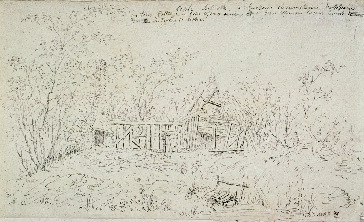 कैपेल, सफ़ोक, 1796 में एक बर्बाद झोपड़ी द्वारा जॉन कांस्टेबल