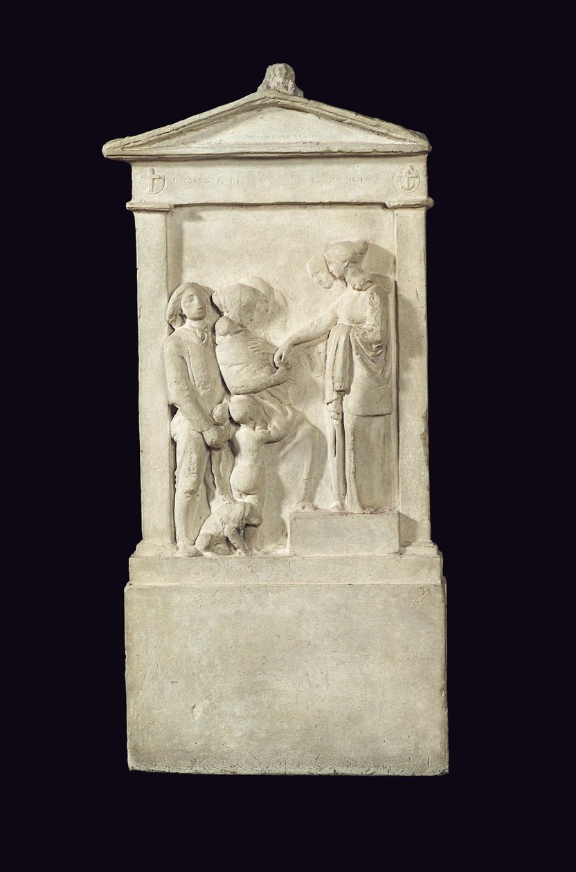 थॉमस यारबोर और उनके परिवार के सदस्यों का स्मारक, 1803-06 (प्लास्टर) द्वारा जॉन फ्लैक्समैन